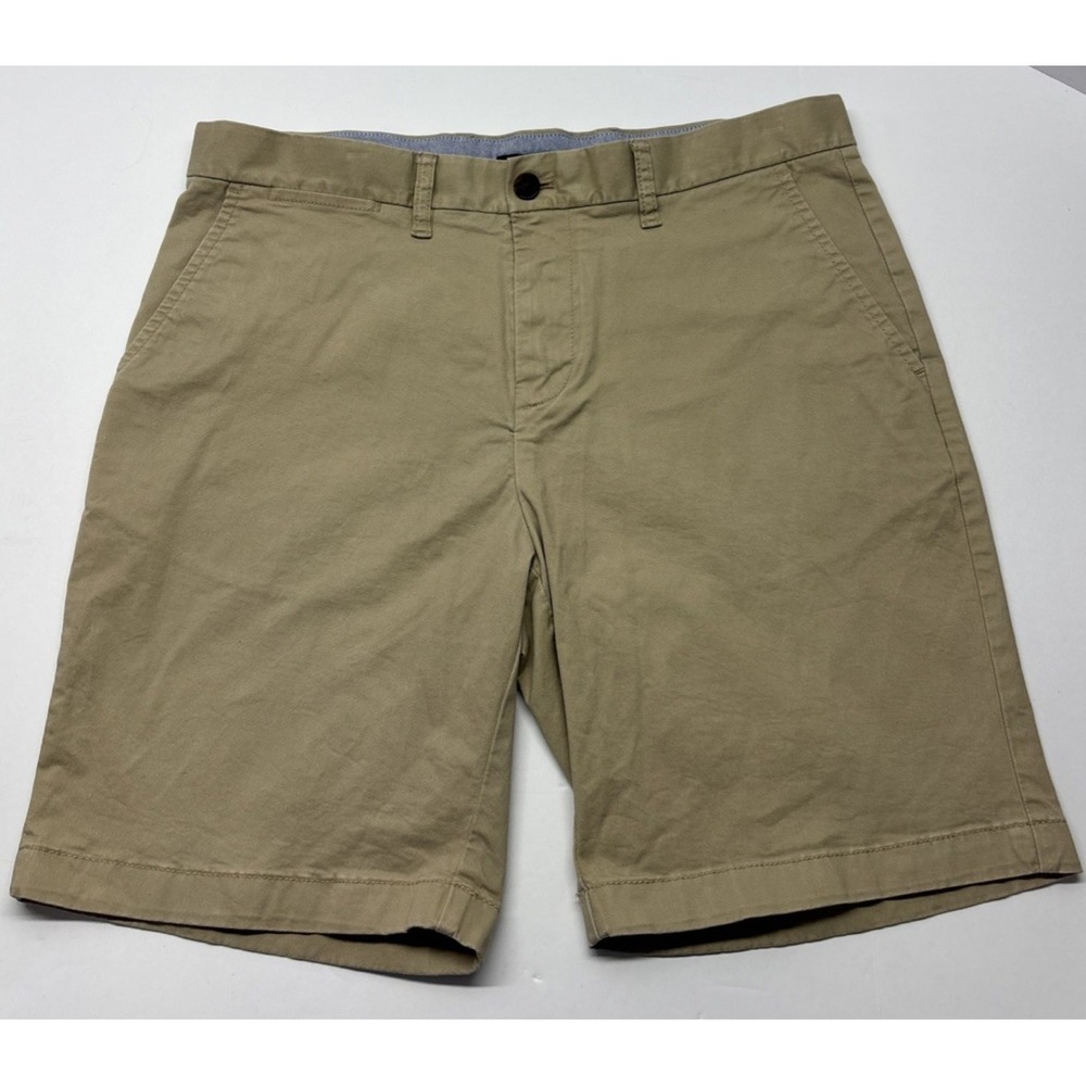 Tommy Hilfiger Men's Classic Fit Chino Shorts 34 Beige Flat‎ Front 100% Cotton